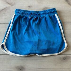 Hanna Andersson Blue Girls Athletic Skort with White Trim & Drawstring Waist